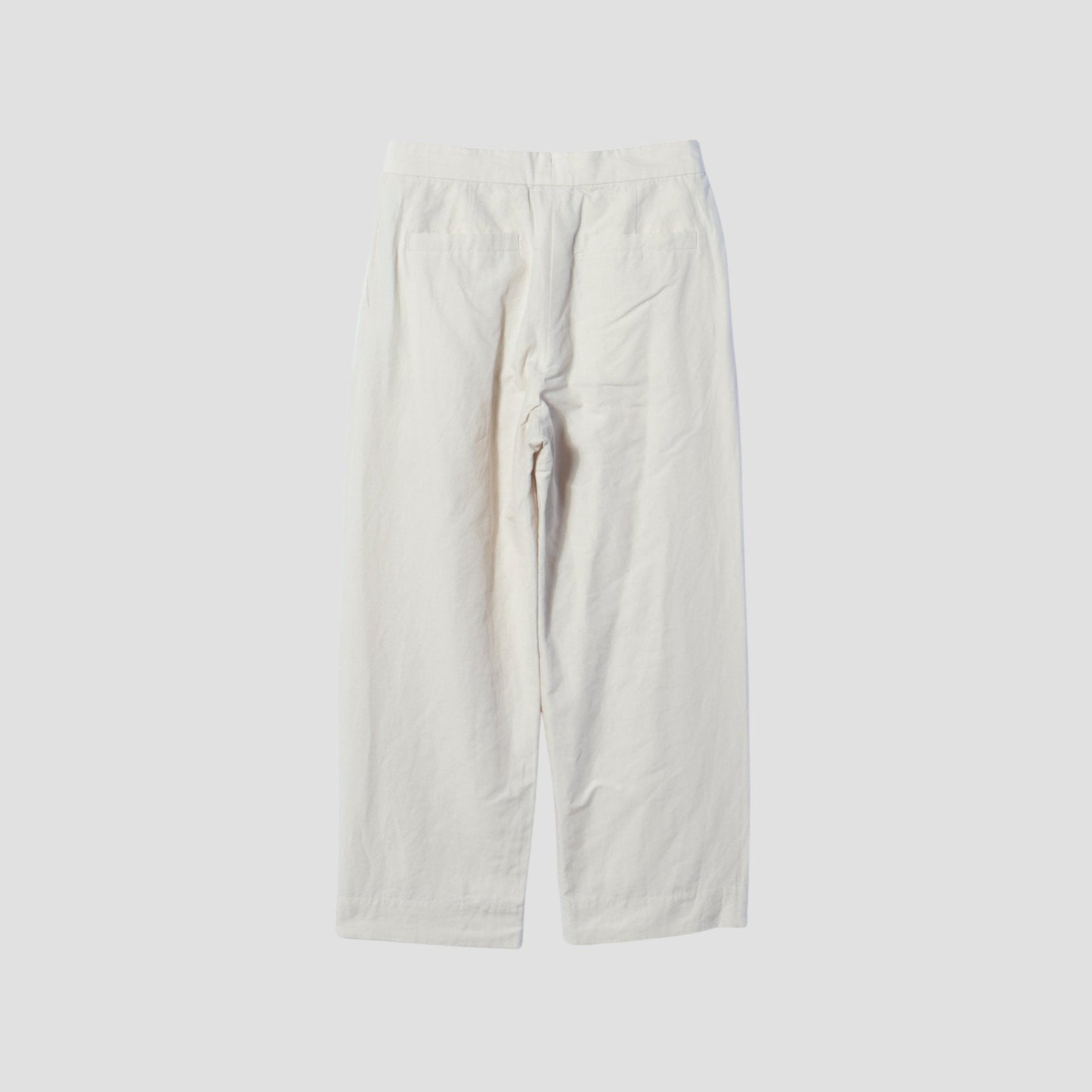 PLAIN WEAVE COTTON LINEN TROUSERS