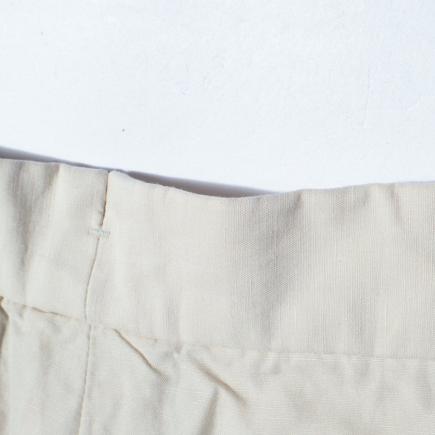PLAIN WEAVE COTTON LINEN TROUSERS