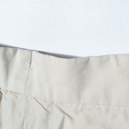 PLAIN WEAVE COTTON LINEN TROUSERS