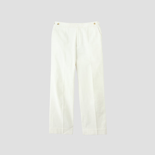 WASHED COTTON TWILL TROUSERS