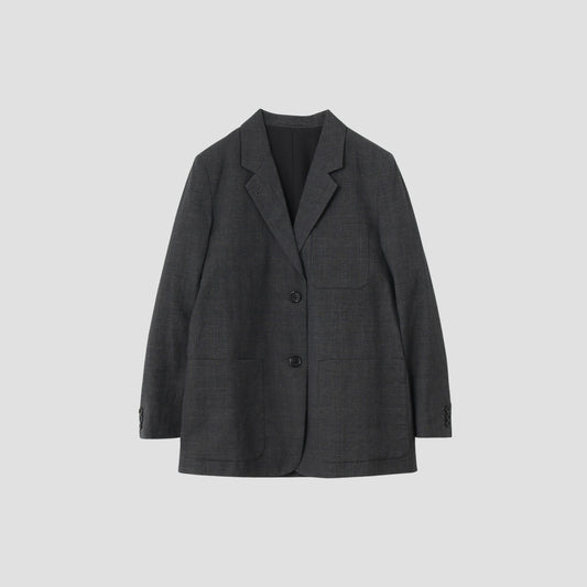 PRINCE OF WALES CHECK WOOL LINEN JACKET