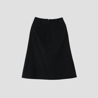 BRUSHED COTTON WOOL SKIRT