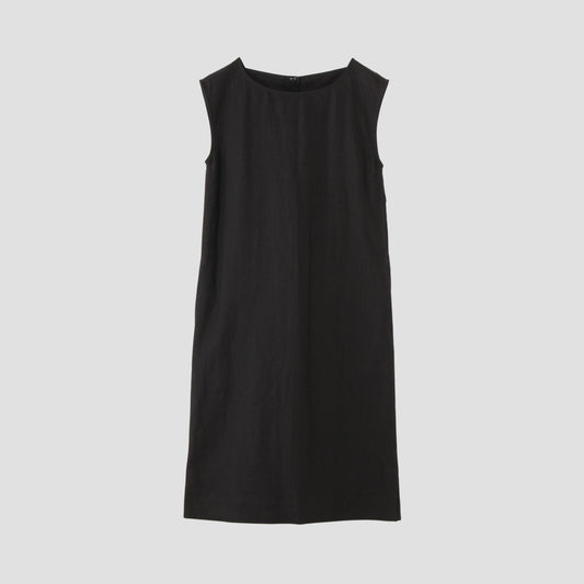 HIGH DENSE LINEN POPLIN DRESS