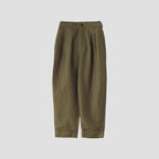 LINEN WOOL TWILL TROUSERS