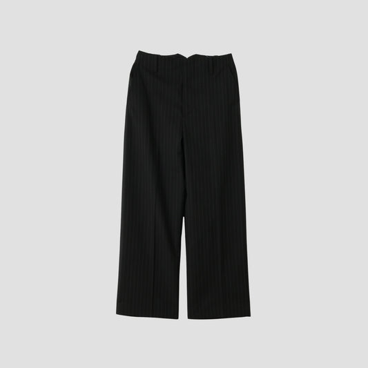 STRIPE WOOL PLAINWEAVE TROUSERS