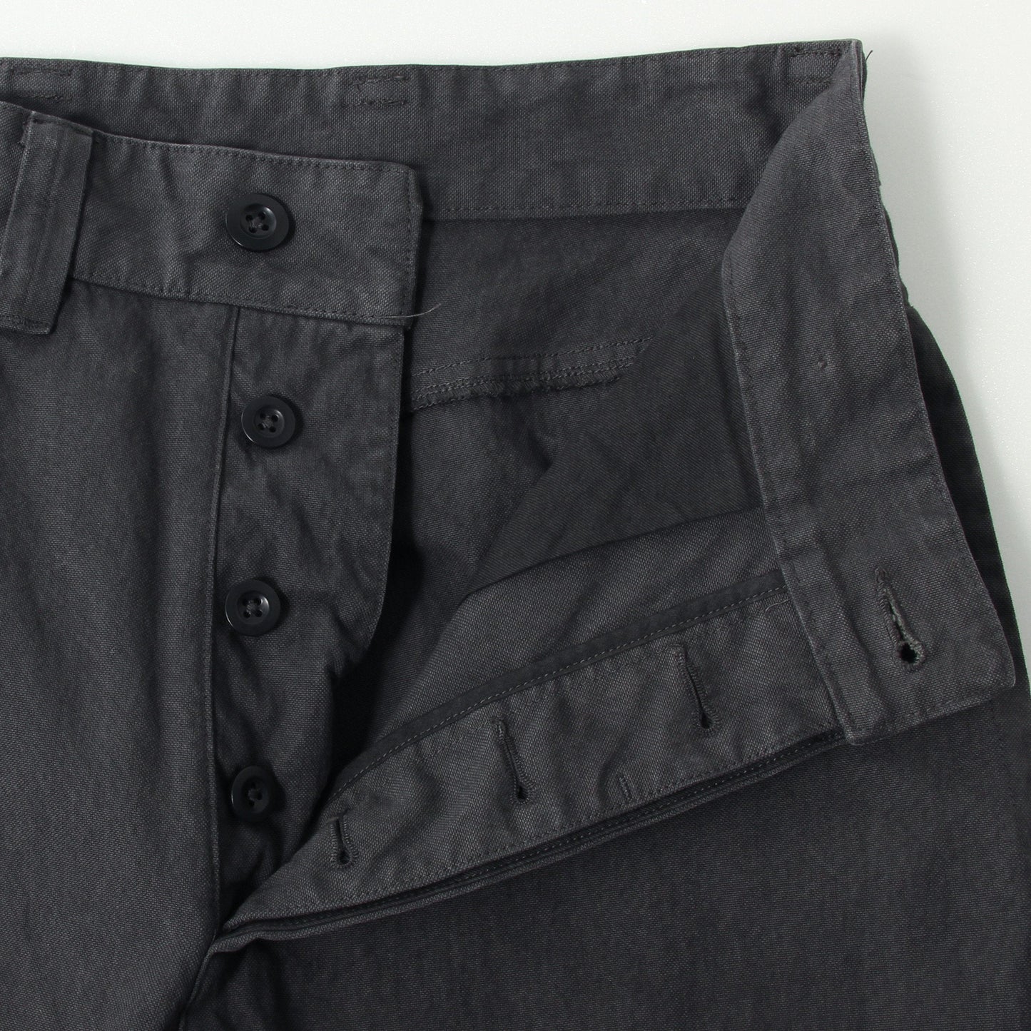 UNEVEN COTTON CANVAS TROUSERS