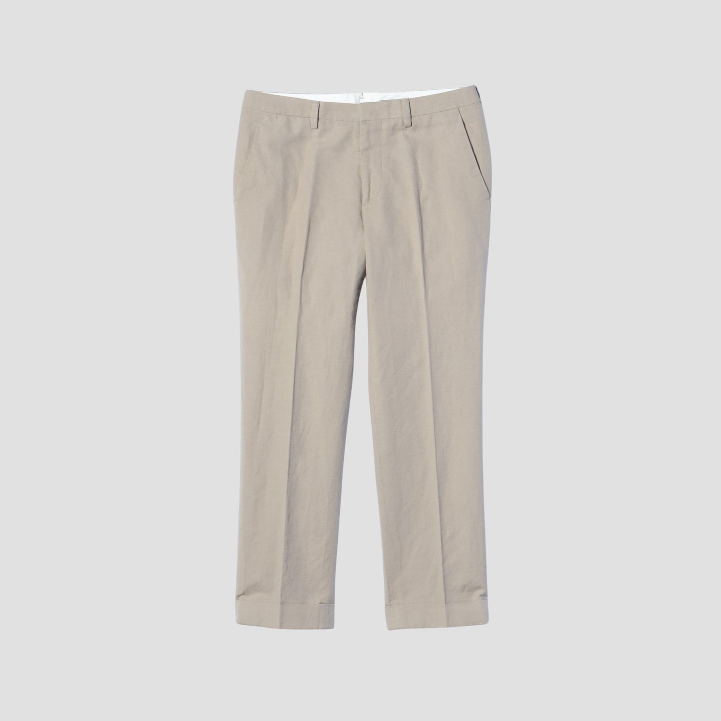 COTTON LINEN OXFORD TROUSERS