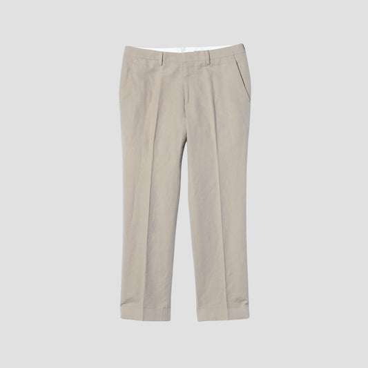 COTTON LINEN OXFORD TROUSERS