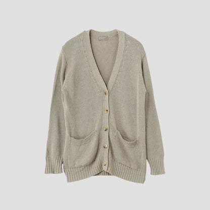 LINEN COTTON SILK CARDIGAN KNIT