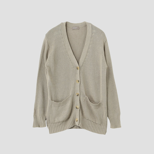 LINEN COTTON SILK CARDIGAN KNIT