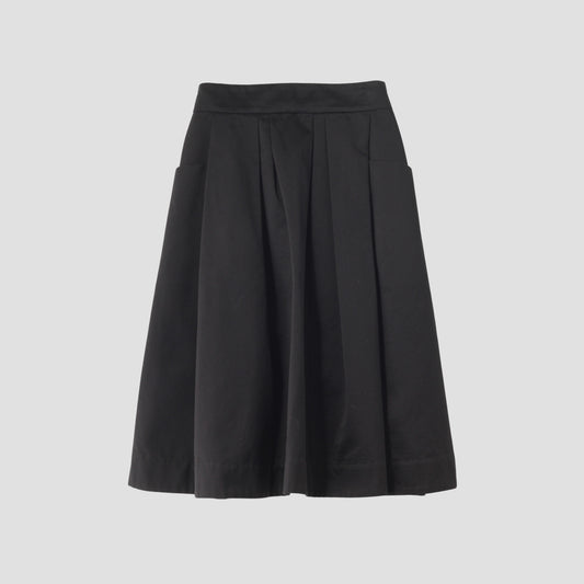 WASHED COTTON SATEEN SKIRT