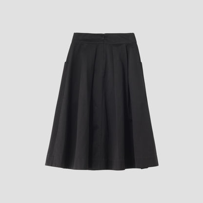WASHED COTTON SATEEN SKIRT