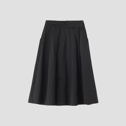 WASHED COTTON SATEEN SKIRT