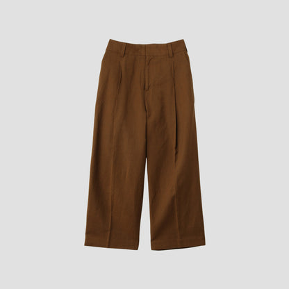 YARN DYED WOOL LINEN TROUSERS