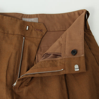 YARN DYED WOOL LINEN TROUSERS