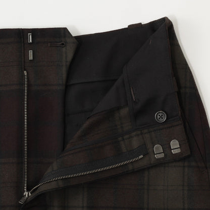 CHECK WOOL TWILL SKIRT