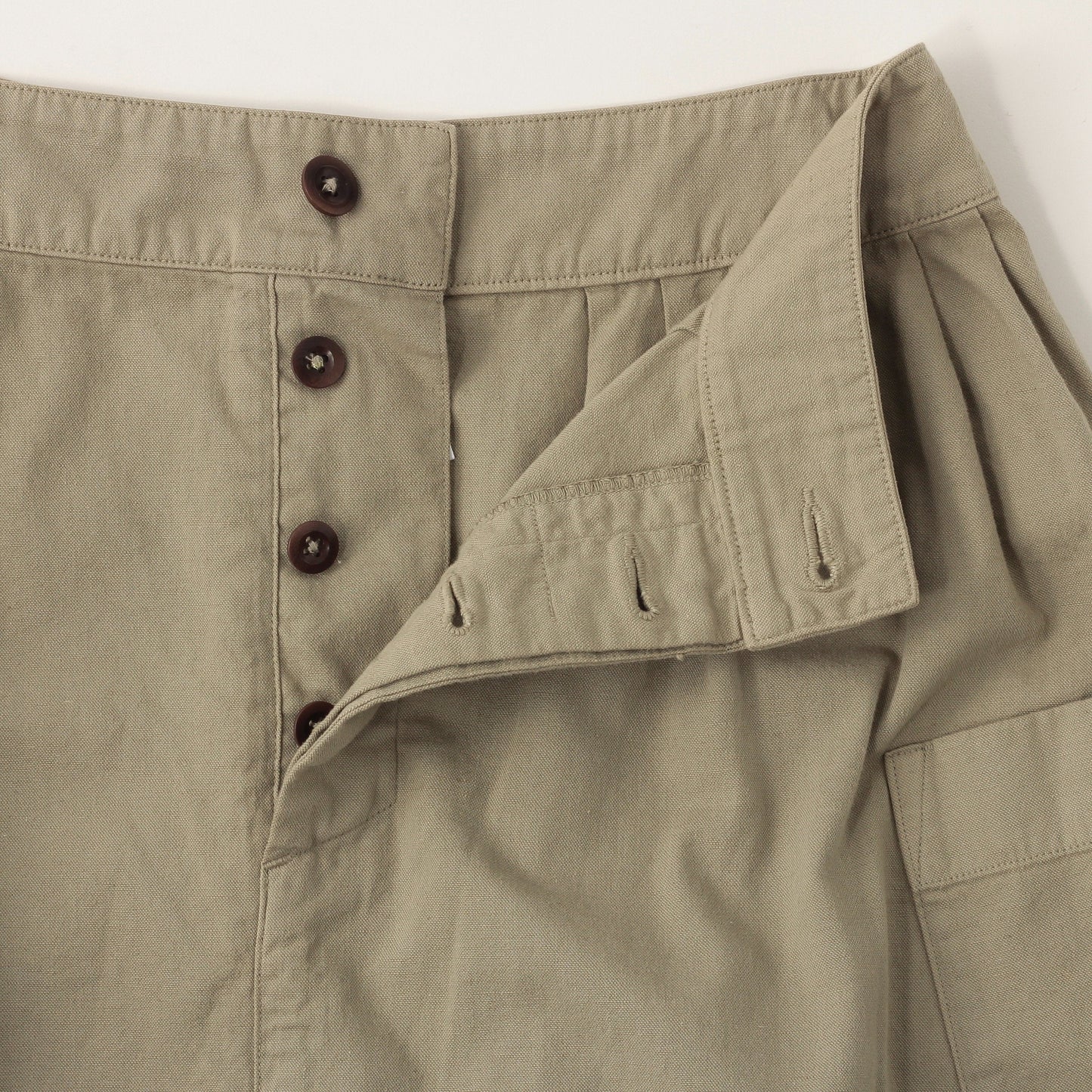MILITARY COTTON LINEN SKIRT