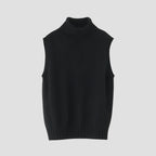 CASHMERE SLEEVELESS ROLL NECK KNIT