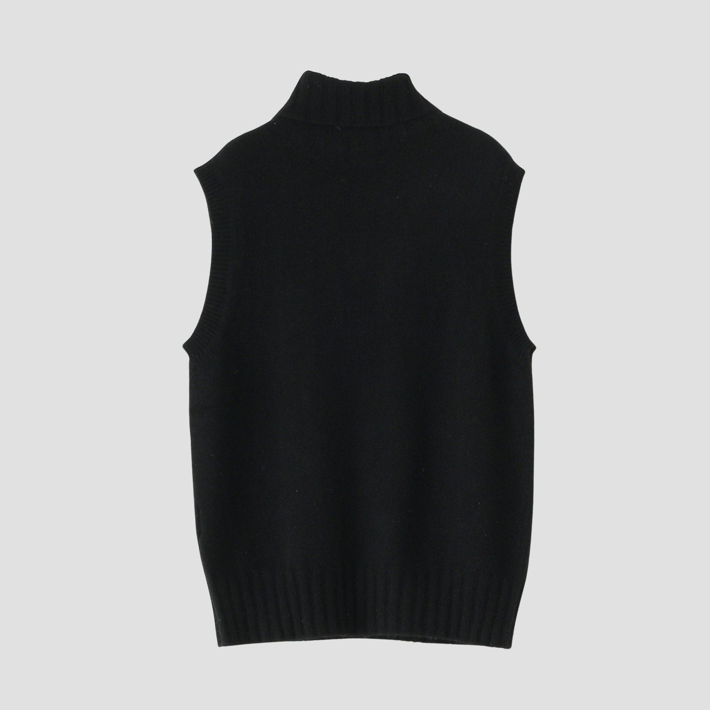 CASHMERE SLEEVELESS ROLL NECK KNIT