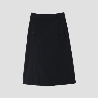 WOOL COTTON TWILL SKIRT