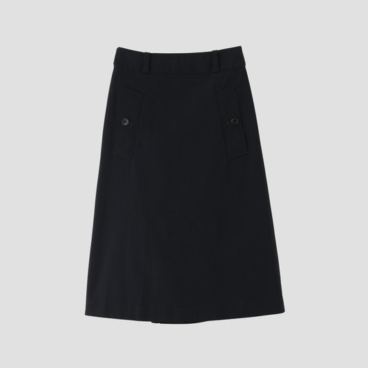 WOOL COTTON TWILL SKIRT