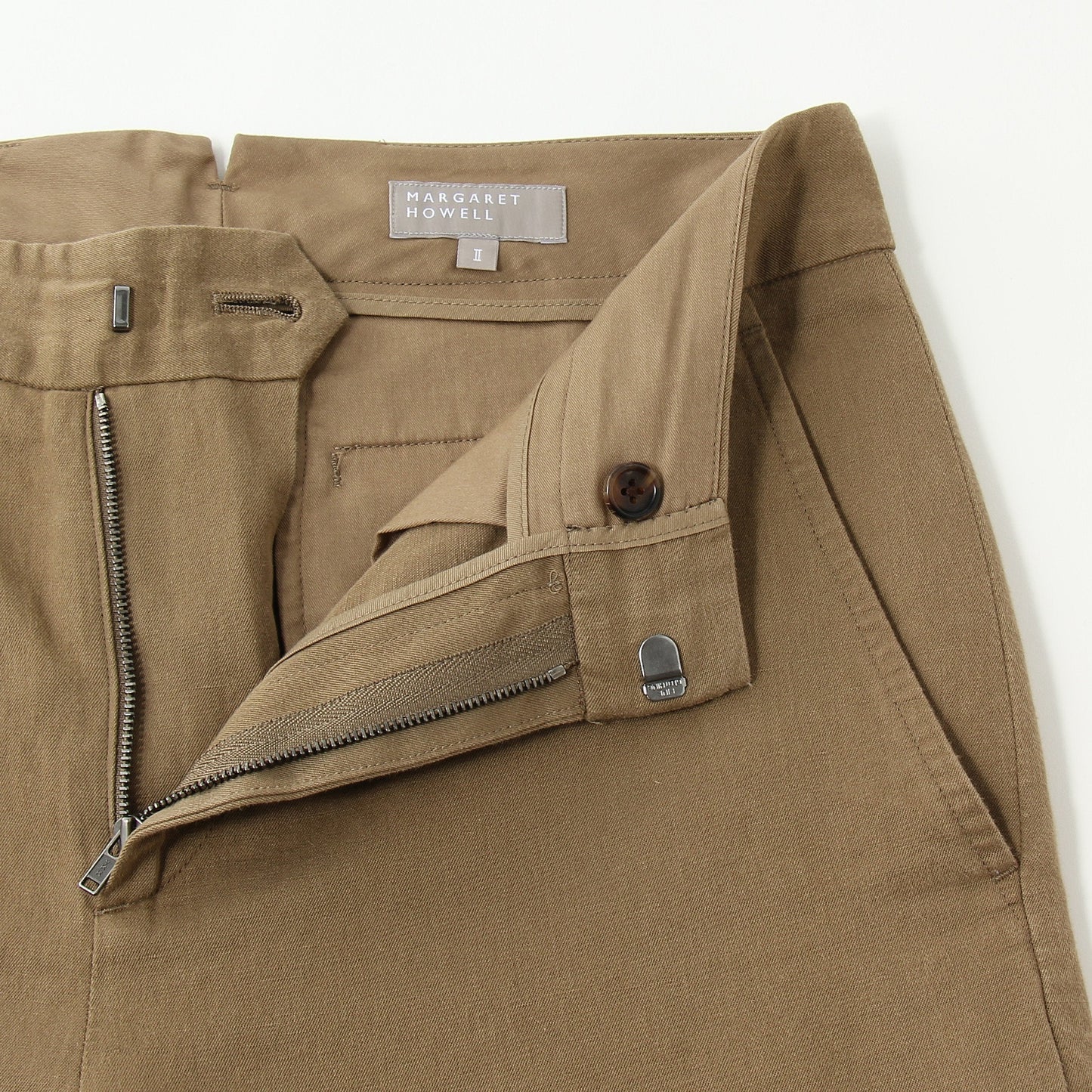 LINEN COTTON TWILL TROUSERS