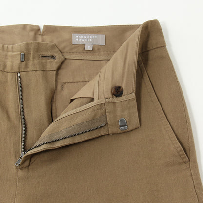 LINEN COTTON TWILL TROUSERS