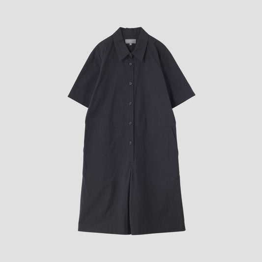 MATT COTTON SILK POPLIN DRESS