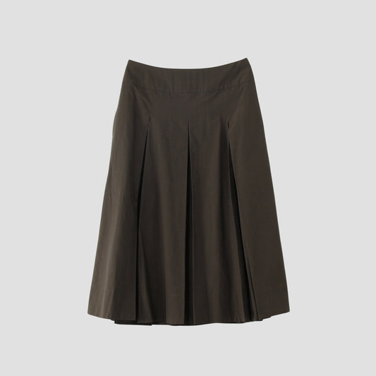 SILK COTTON POPLIN SKIRT