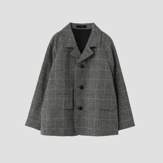 WINDOW PANE CHECK WOOL BLOUSON