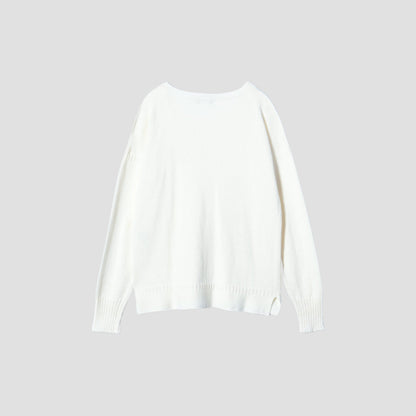 V NECK GUERNSEY KNIT