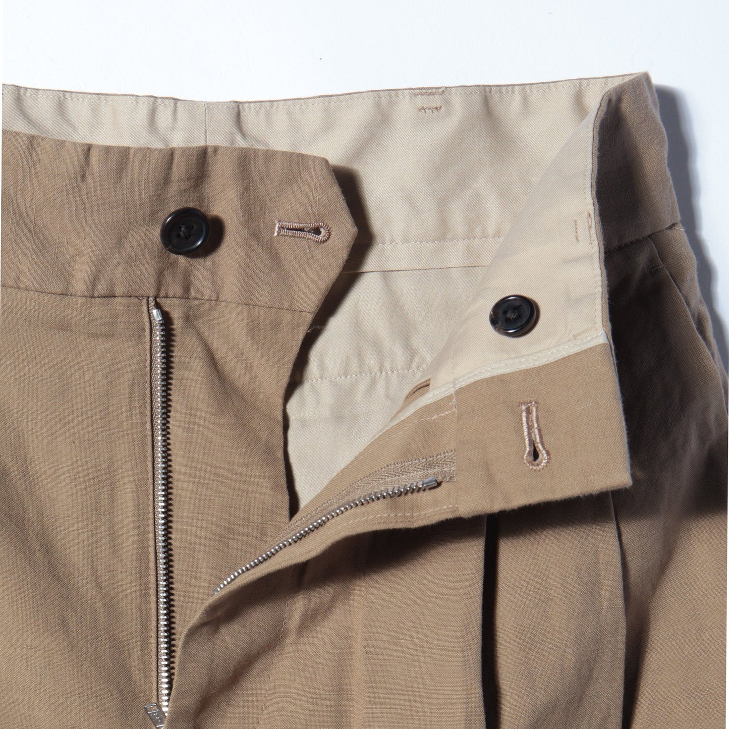 COTTON LINEN OXFORD TROUSERS