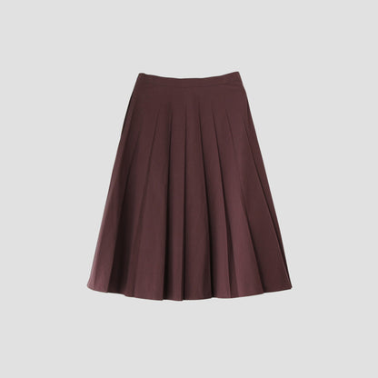 YARN DYE COTTON BLEND SKIRT