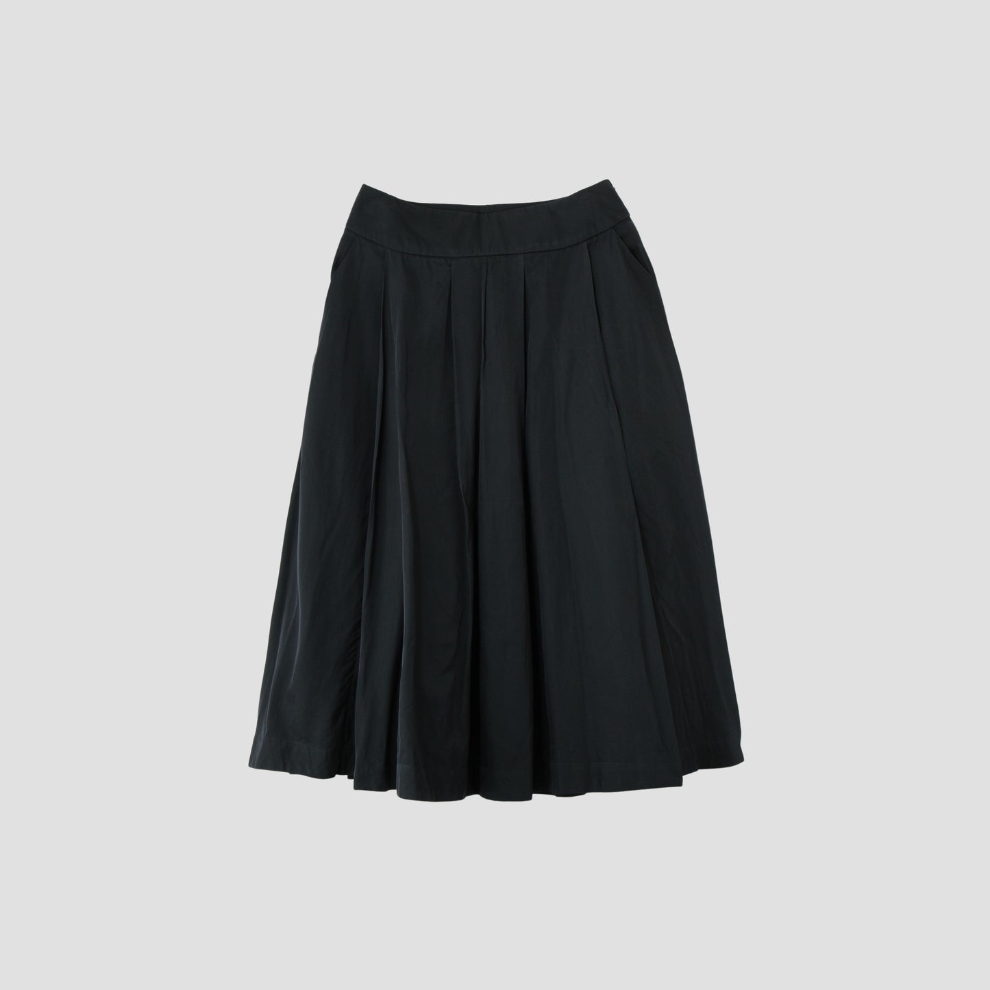 GLAZED COTTON CUPRA SKIRT