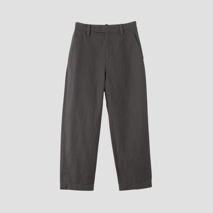 PLAIN WEAVE COTTON LINEN TROUSERS