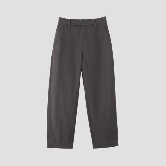 PLAIN WEAVE COTTON LINEN TROUSERS