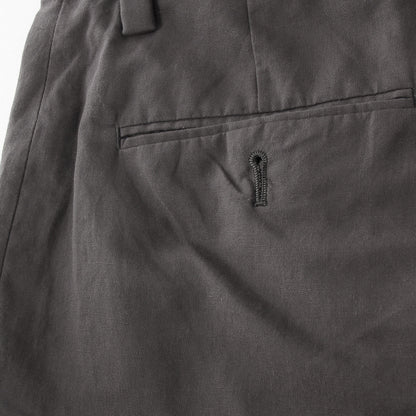 PLAIN WEAVE COTTON LINEN TROUSERS