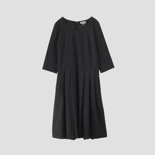 BLACK FLANNEL DRESS