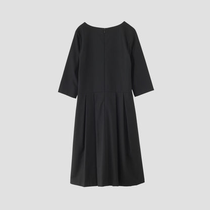 BLACK FLANNEL DRESS