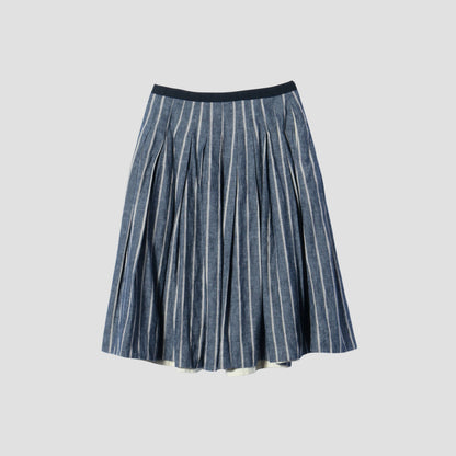 ROUGH COTTON LINEN SHIRTING SKIRT