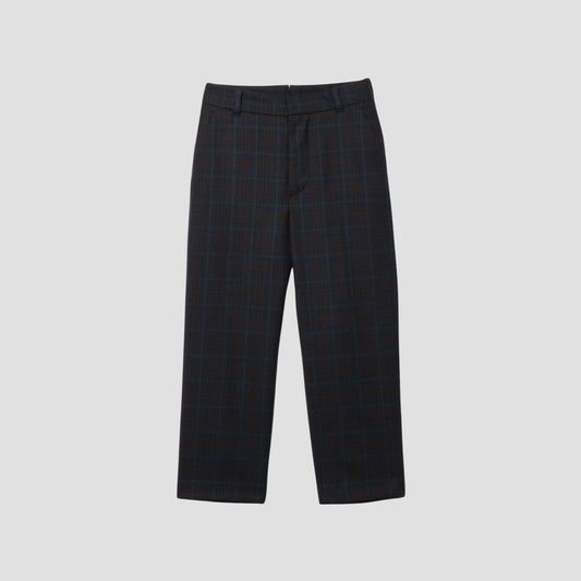 PLAID WOOL TROUSERS