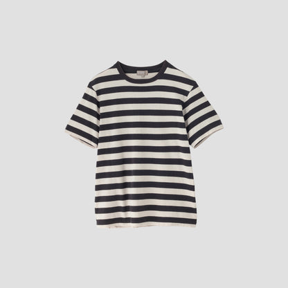FINE COTTON LINEN STRIPE JERSEY