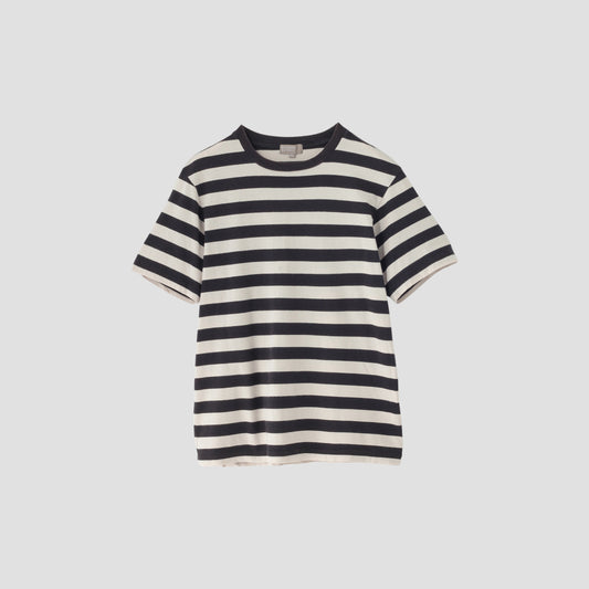 FINE COTTON LINEN STRIPE JERSEY