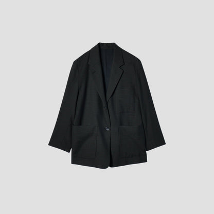 GINGHAM WOOL TWILL JACKET