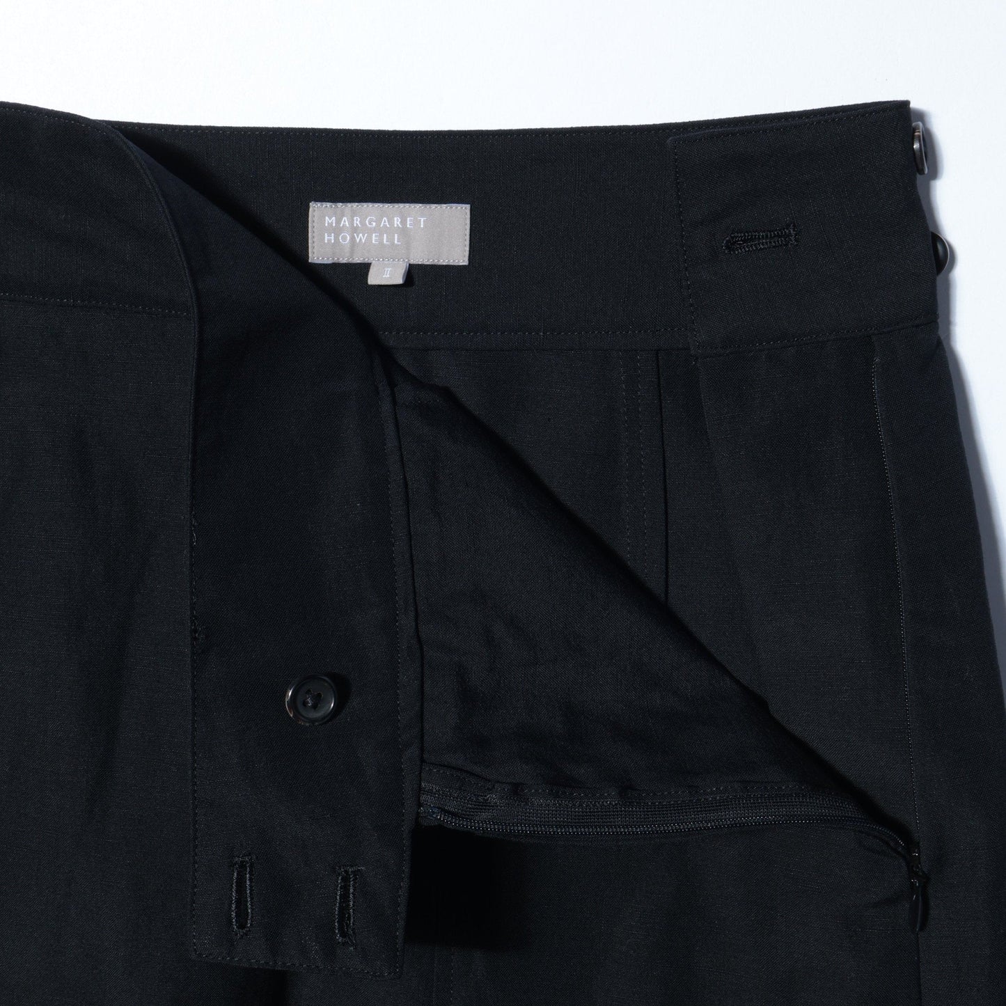 WOOL LINEN POPLIN SKIRT
