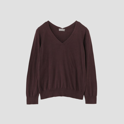 COTTON V NECK JUMPER KNIT