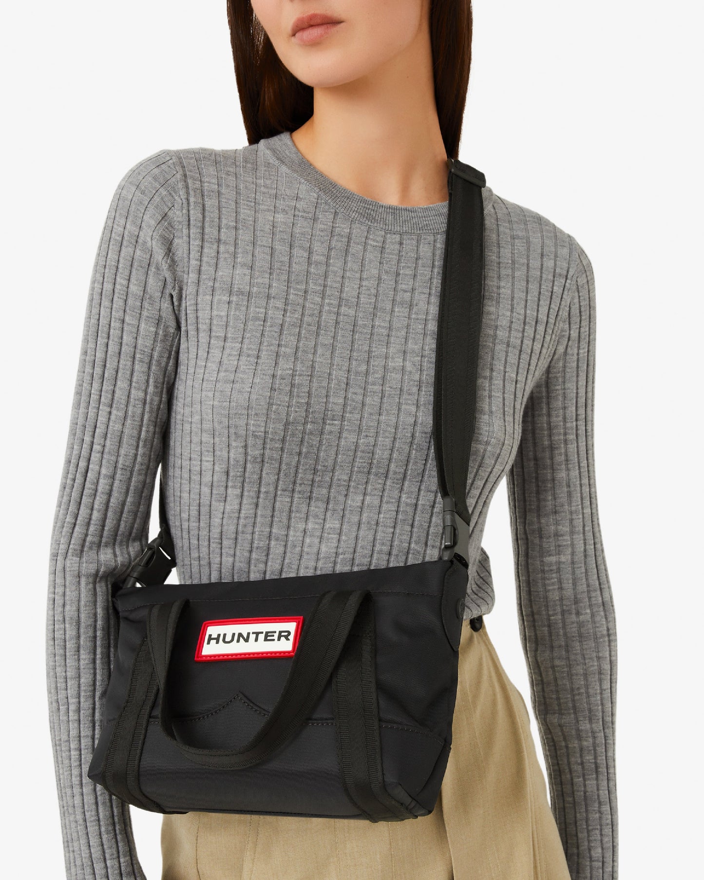 ナイロン ミニ トップ クリップ トート バッグ