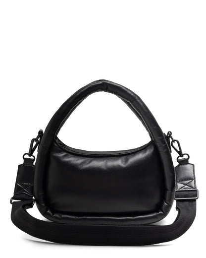 レザー フレームド ミディ ホーボー クロスボディ