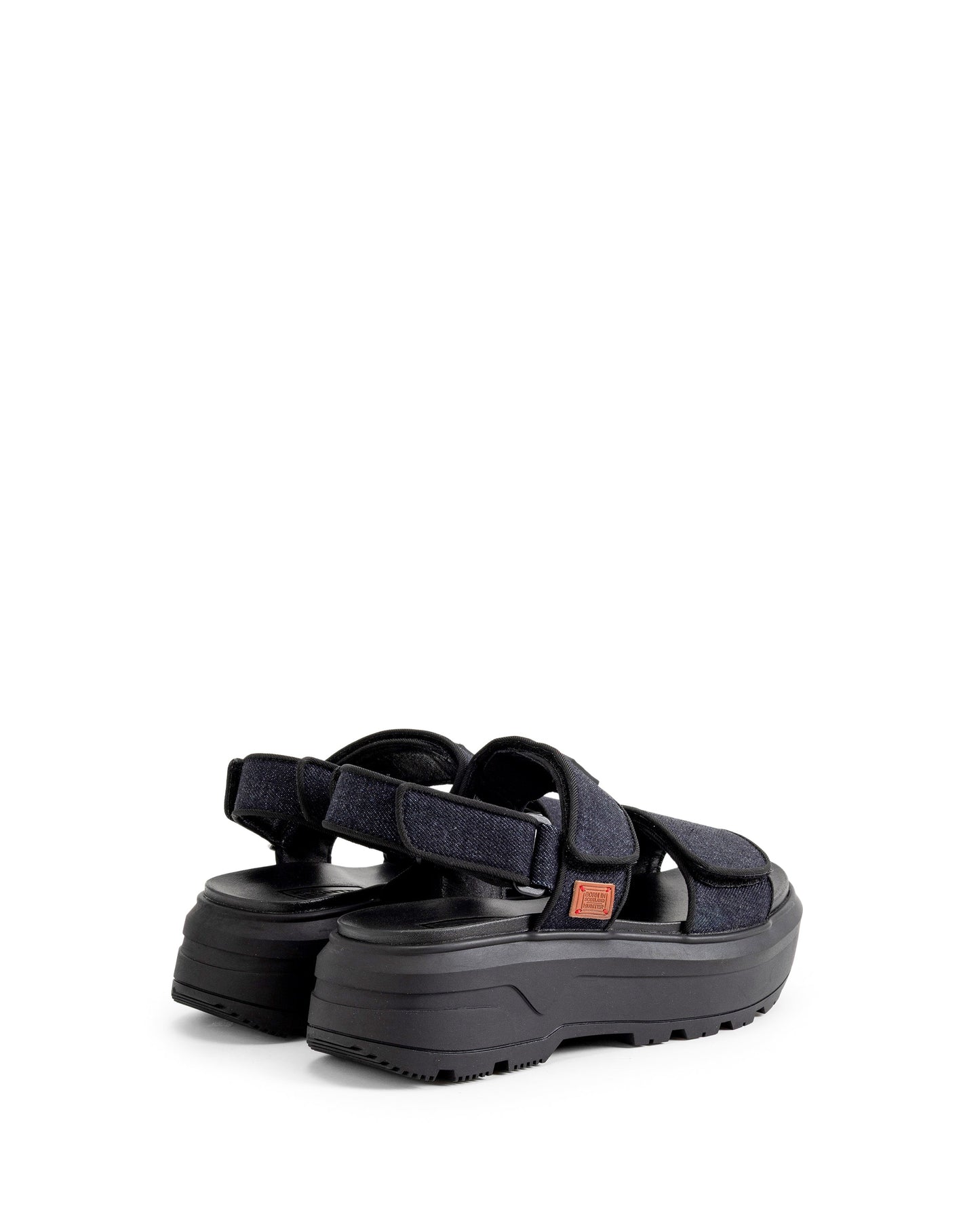 ユニセックス デニム シティ リベル ヒール ストラップ サンダル