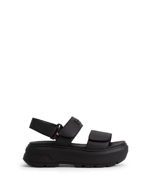 ユニセックス シティ リベル レザー ヒール ストラップ サンダル